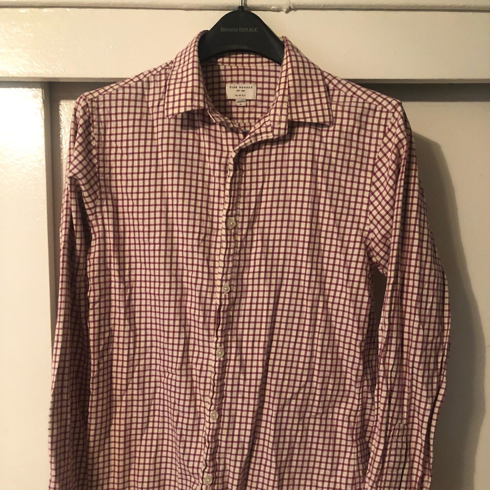 Club Monaco Slim Fit Flannel Oxford